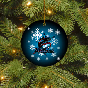 Miami Marlins Merry Christmas Circle Ornament