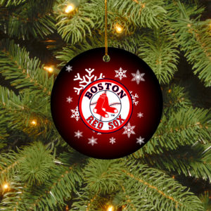 Boston Red Sox Merry Christmas Circle Ornament