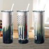 Buck Deer Us Flag Hunting Skinny Tumbler