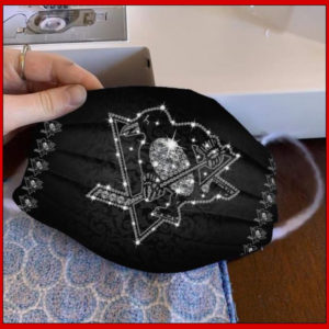 Pittsburgh Penguins glitter diamond cloth face mask reusable