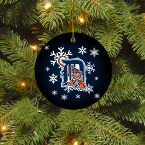Detroit Tigers Merry Christmas Circle Ornament