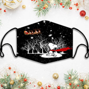 Snoopy Christmas Santa Face Mask