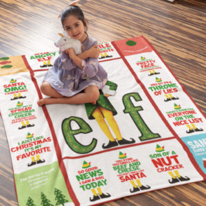 Buddy The Elf Christmas Santa I Know Him Fleece Blanket, Sherpa Blanket