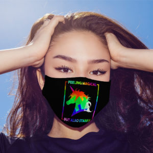 Feeling Magical But Also Stabby Funny LGBT Unicorn Face Mask