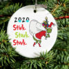 Grinch Mask Christmas 2020 Quarantine Time Ornament