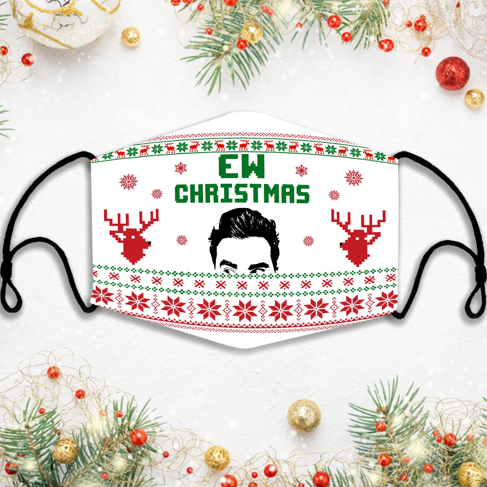 Schitts Creek Ugly Christmas Ew Face Mask Schitts Creek Ugly Christmas Ew Face Mask