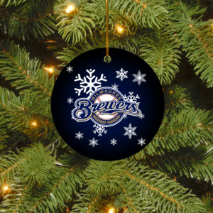 Milwaukee Brewers Merry Christmas Circle Ornament