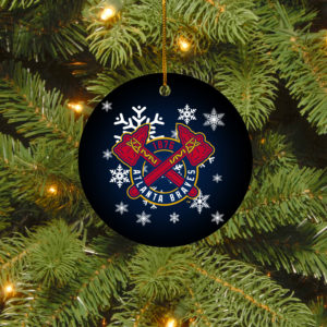 Atlanta Braves Merry Christmas Circle Ornament