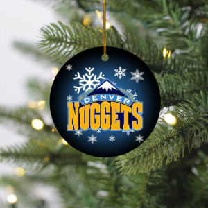 Denver Nuggets Merry Christmas Circle Ornament
