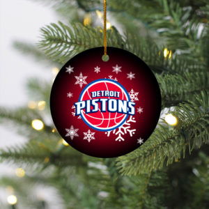 Detroit Pistons Merry Christmas Circle Ornament