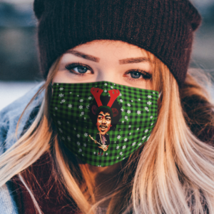 Jimi Hendrix Merry Christmas Face Mask