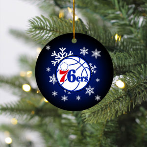Philadelphia 76ers Merry Christmas Circle Ornament