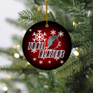 Portland Trail Blazers Merry Christmas Circle Ornament