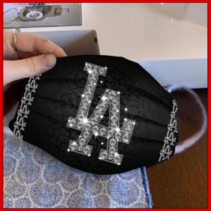 Los Angeles Dodgers glitter diamond cloth face mask reusable