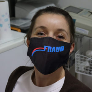 Election 2020 Fraud Rigged Biden Is Not My President Face Mask