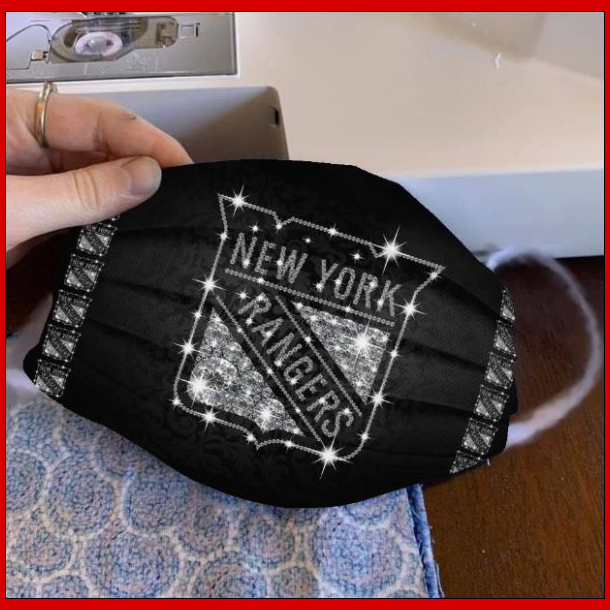 New York Rangers glitter diamond cloth face mask reusable New York Rangers glitter diamond cloth face mask reusable