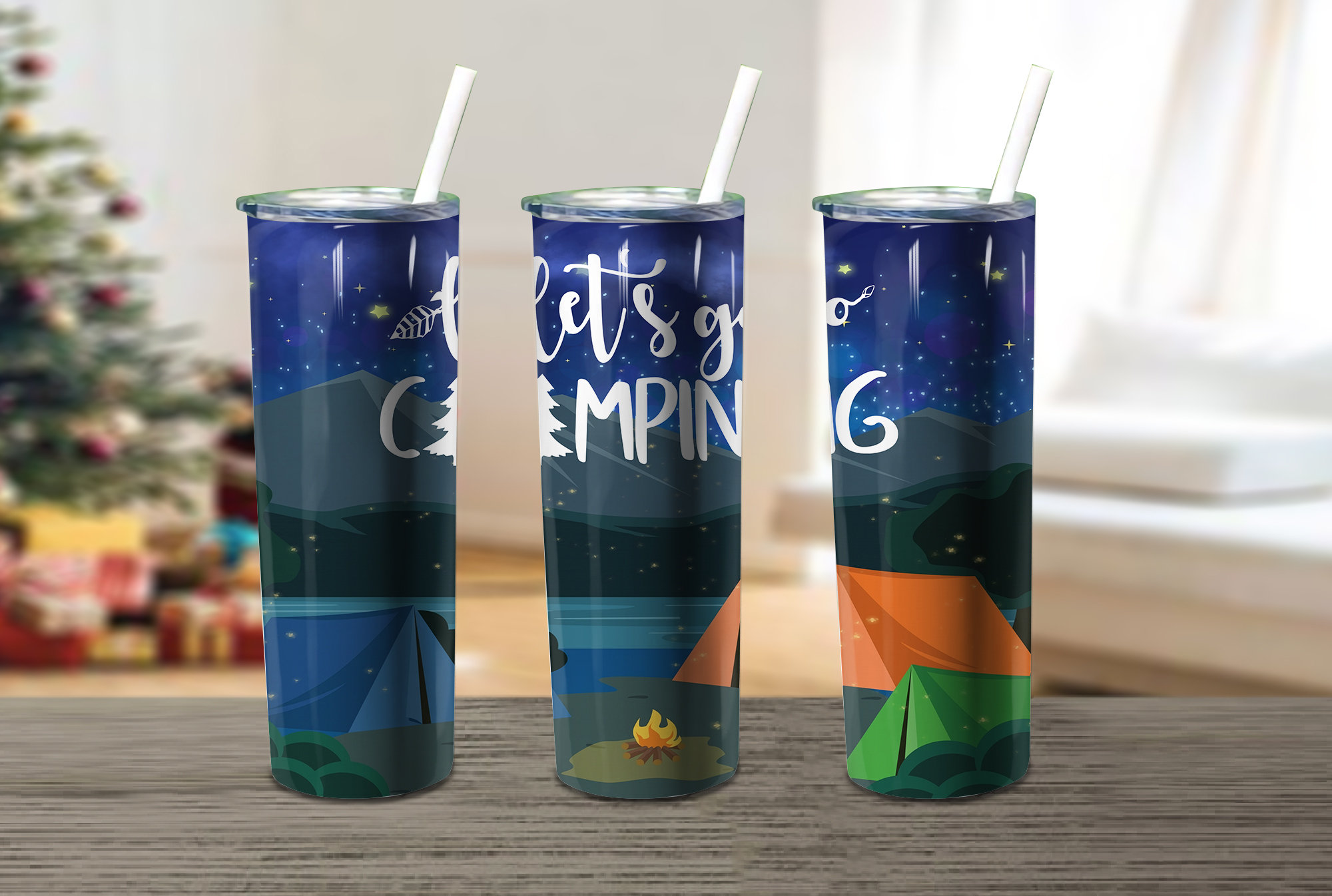 Camping Skinny Tumbler