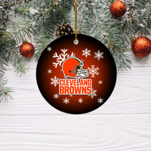 Cleveland Browns Christmas Merry Christmas Circle Ornament
