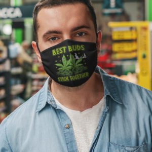 Best Buds Stick Together Trippy Pot Leaf Face Mask