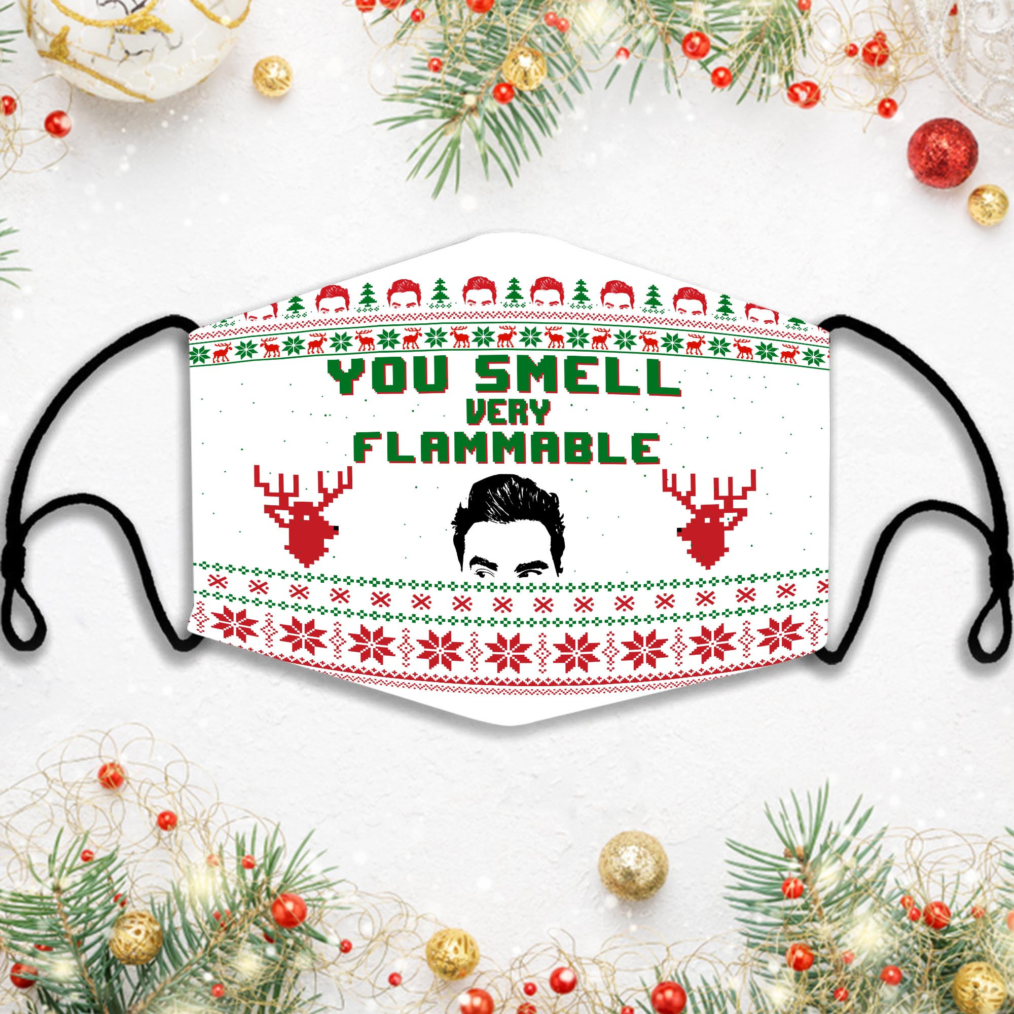 Schitts Creek Ugly Christmas You Smell Face Mask Schitts Creek Ugly Christmas You Smell Face Mask