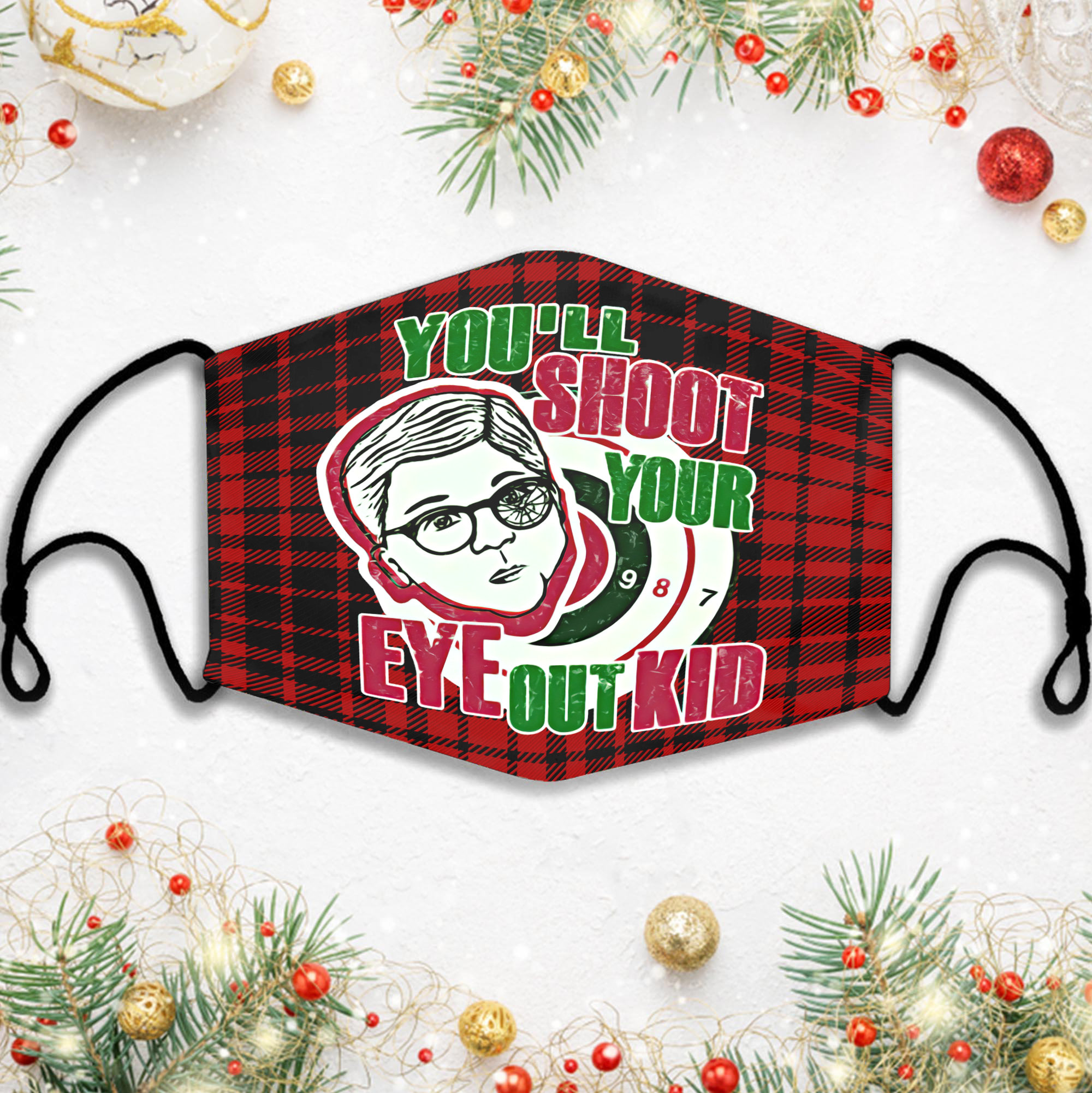 I Just Like To Smile You’ll Shoot Your Eye Out Kid Elf Xmas Face Mask I Just Like To Smile You’ll Shoot Your Eye Out Kid Elf Xmas Face Mask