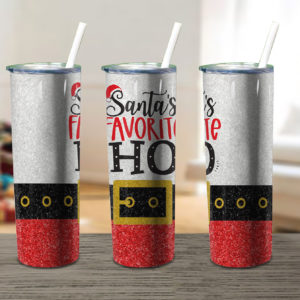 Santas Favorite Ho Christmas Skinny Tumbler