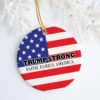 Trump Strong Faith Family America Red Circle Ornament
