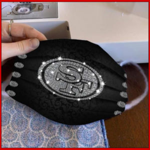 San Francisco 49ers glitter diamond cloth face mask reusable