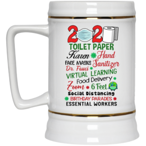 2020 Toilet Paper Karen Hand Face Masks Tanitize Dr Fauci Virtual Learning Ceramic Coffee Mug Travel Mug Water Bottle