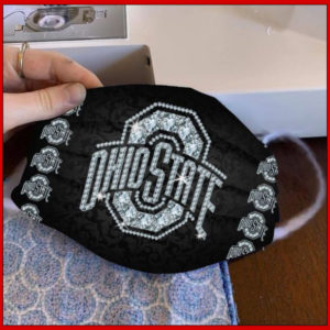 Ohio State Buckeyes glitter diamond cloth face mask reusable