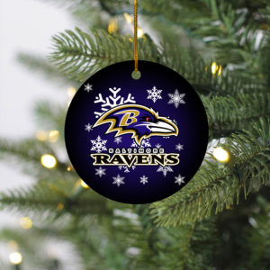 Baltimore Ravens Merry Christmas Circle Ornament