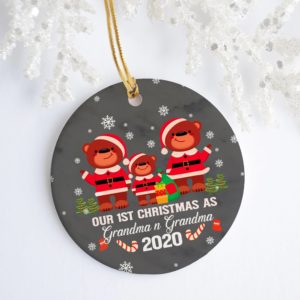 Our First Christmas As Grandpa And Grandma – Grandparents Christmas Tree Ornament