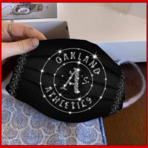Oakland Athletics glitter diamond cloth face mask reusable