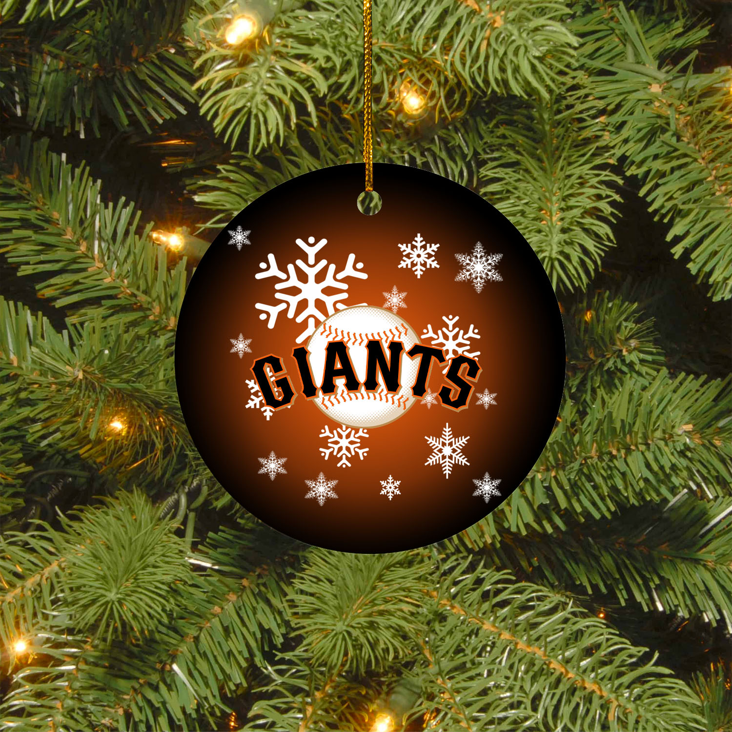San Francisco Giants Merry Christmas Circle Ornament