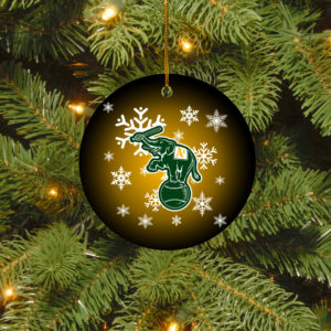 Oakland Athletics Merry Christmas Circle Ornament
