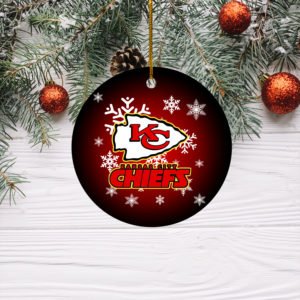 Kansas City Chiefs Merry Christmas Circle Ornament