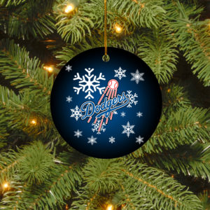 Los Angeles Dodgers Merry Christmas Circle Ornament