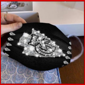 Kansas City Chiefs glitter diamond cloth face mask reusable