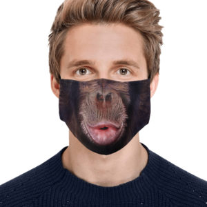 Chimp Mouth Happy Chimpanzee Face Mask