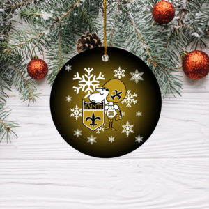 New Orleans Saints Merry Christmas Circle Ornament