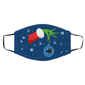 The Grinch Christmas Ornament Carolina Panthers Face Mask
