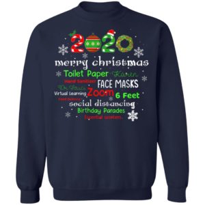 Womens Christmas 2020 in Quarantine with Face Mask Stay 6 Feet T-Shirt