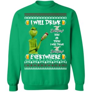 Grinch I Will Drink Yuengling Lager Here And There Everywhere Sweatshirt