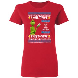 Grinch I Will Drink Natural Light Here And There Everywhere Sweatshirt