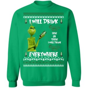 Grinch I Will Drink Carlsberg Here And There Everywhere Sweatshirt