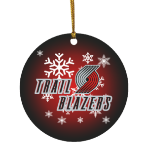 Portland Trail Blazers Merry Christmas Circle Ornament
