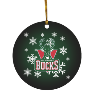 Milwaukee Bucks Merry Christmas Circle Ornament