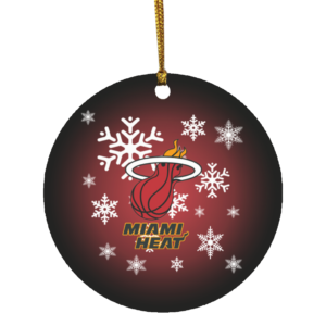 Miami Heat Merry Christmas Circle Ornament
