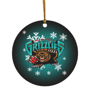 Memphis Grizzlies Merry Christmas Circle Ornament