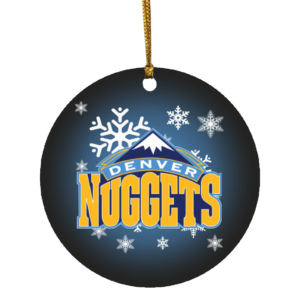 Denver Nuggets Merry Christmas Circle Ornament